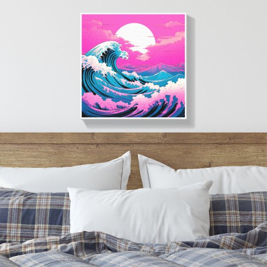 Ocean Wave Canvas afdrukken (Insitu (Slaapkamer))