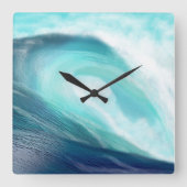 Ocean Wave Clock Vierkante Klok (Voorkant)