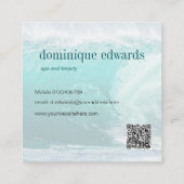 Ocean Wave Coastal QR Spa Vierkante Visitekaartje (Achterkant)