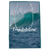 Ocean Wave Custom Text Paper Cadeau Medium Cadeauzakje (Voorkant)