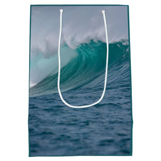 Ocean Wave Custom Text Paper Cadeau Medium Cadeauzakje (Achterkant)