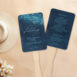 Ocean Wave Custom Wedding Hand Fan Program Handwaaier