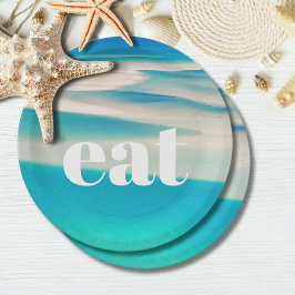 Ocean Wave Eat Beach Party Decor Papieren Bordje