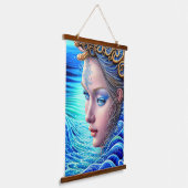 Ocean Wave Fantasy Goddess Art Hangend Wandkleed (Gebogen)