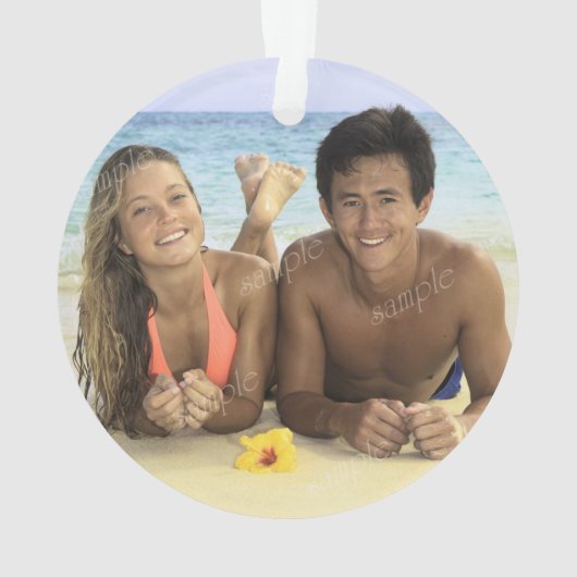 Ocean Wave Foto Keepsake Kerstversiering Ornament (achterkant)