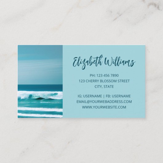 Ocean Wave Foto Visitekaartje (Achterkant)