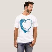Ocean Wave Heart Design T-shirt (Voorkant volledig)