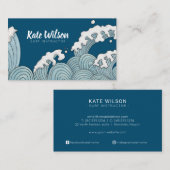Ocean wave indigo blue water sport visitekaartje (Voorkant / Achterkant)
