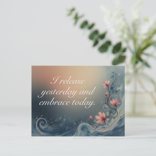 Ocean Wave Inspirational Calming Message Briefkaart (Staand voorkant)