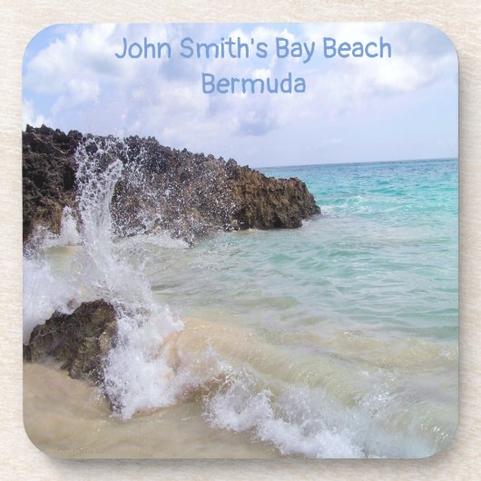 Ocean Wave John Smith's Bay Beach Bermuda Bier Onderzetter (Voorkant)