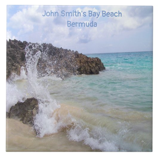 Ocean Wave John Smith's Bay Beach Bermuda tegel Tegeltje (Voorkant)