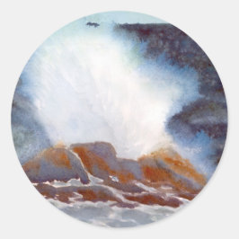 Ocean Wave Kaart Ronde Sticker