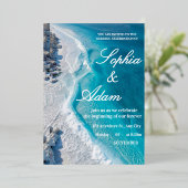 Ocean Wave Luxury Invitation Folie Uitnodiging (Staand Voorkant)