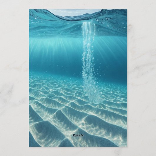 Ocean Wave Luxury Invitation Kaart (Achterkant)