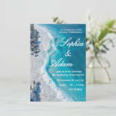 Ocean Wave Luxury Invitation Kaart (Staand voorkant)