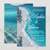Ocean Wave Luxury Invitation Kaart (Voorkant / Achterkant)