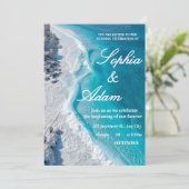 Ocean Wave Luxury Invitation Save The Date (Staand voorkant)