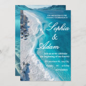 Ocean Wave Luxury Invitation Save The Date (Voorkant / Achterkant)