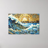 Ocean wave mosaic 001 canvas afdruk (Voorkant)