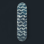 Ocean Wave & Naam of Tekst Persoonlijk Skateboard<br><div class="desc">Onderscheid je met deze blauwe oceaan golf print skateboard. Compleet met jouw naam of tekst.</div>