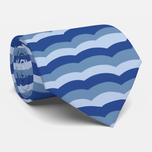 Ocean Wave Nautical Theme Blue Stropdas (Opgerold)