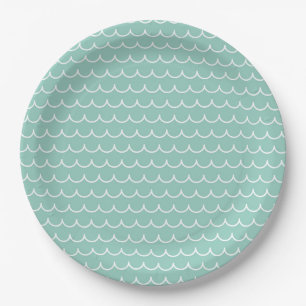 Ocean Wave Party Borden Turquoise en witte golf Papieren Bordje