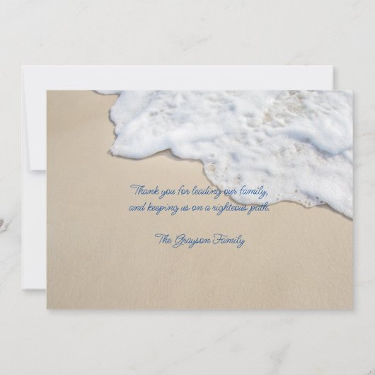 Ocean Wave Pastor Waardering Dank u kaart (Achterkant)