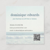 Ocean Wave QR Professioneel Monogram Wit Vierkante Visitekaartje (Achterkant)