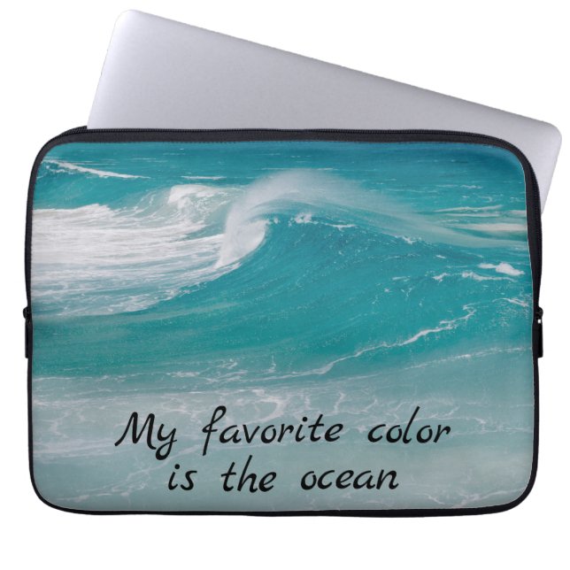 Ocean Wave Scene Laptop Sleeve (Voorkant)