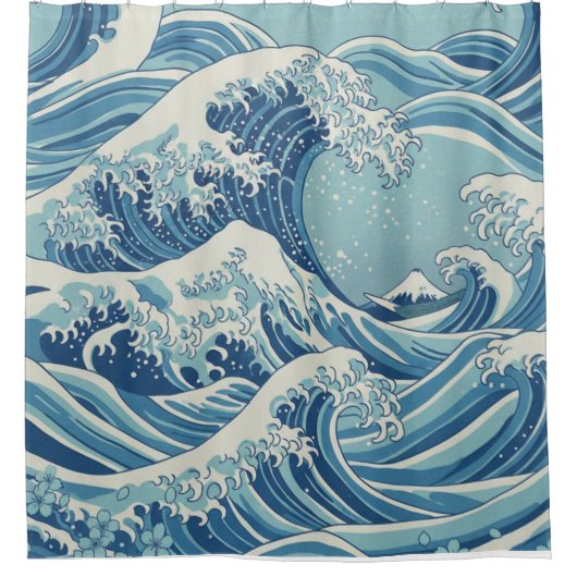 Ocean Wave Serenity Shower Curtain Douchegordijn (Voorkant)