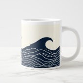Ocean Wave Silhouette Coastal Mug Grote Koffiekop (Rechts)