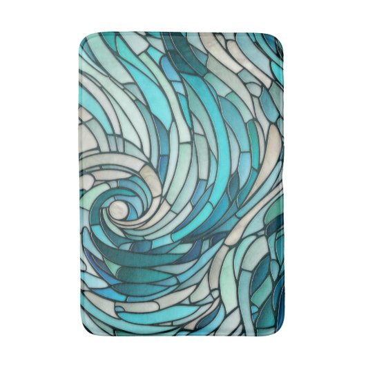 Ocean Wave Spiraal Mozaïek Badmat (Voorkant Verticaal)