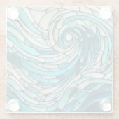 Ocean Wave Spiraal Mozaïek Glazen Onderzetter (Achterkant)