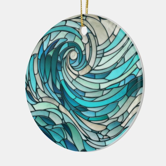 Ocean Wave Spiraal Mozaïek Keramisch Ornament (Links)