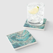 Ocean Wave Spiraal Mozaïek Stenen Onderzetter (Zijkant)