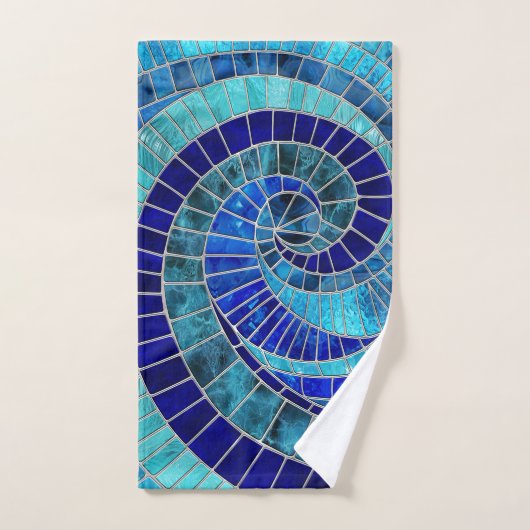 Ocean Wave Spiral mozaïek kunst Bad Handdoek (Handdoek)