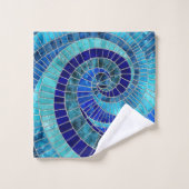 Ocean Wave Spiral mozaïek kunst Bad Handdoek (Wasdoekje)