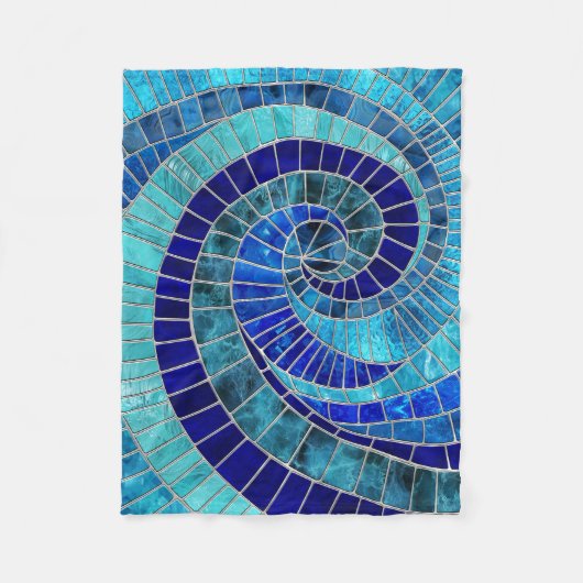 Ocean Wave Spiral mozaïek kunst Fleece Deken (Voorkant)