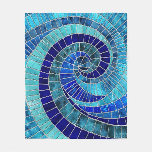 Ocean Wave Spiral mozaïek kunst Fleece Deken (Voorkant)