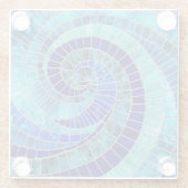 Ocean Wave Spiral mozaïek kunst Glazen Onderzetter (Achterkant)