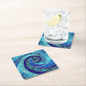 Ocean Wave Spiral mozaïek kunst Kartonnen Onderzetters (Insitu)