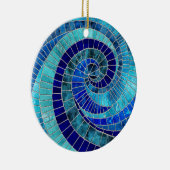 Ocean Wave Spiral mozaïek kunst Keramisch Ornament (Rechts)
