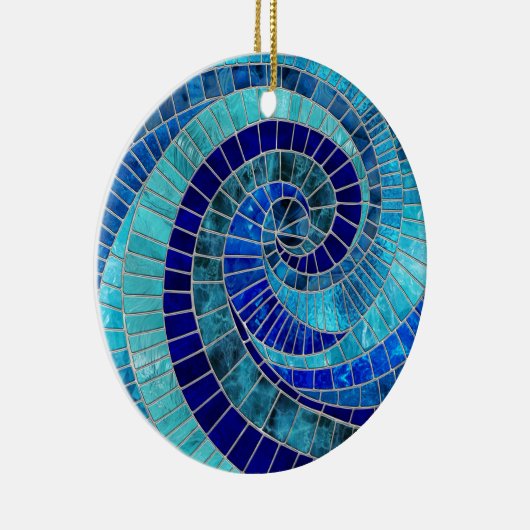 Ocean Wave Spiral mozaïek kunst Keramisch Ornament (Rechts)