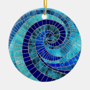 Ocean Wave Spiral mozaïek kunst Keramisch Ornament