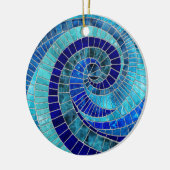 Ocean Wave Spiral mozaïek kunst Keramisch Ornament (Links)