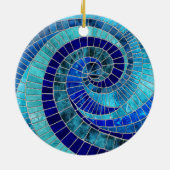 Ocean Wave Spiral mozaïek kunst Keramisch Ornament (Achterkant)