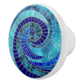 Ocean Wave Spiral mozaïek kunst Keramische Knop (Rechts)