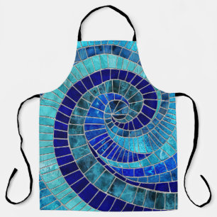 Ocean Wave Spiral mozaïek kunst Schort