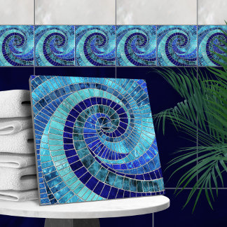 Ocean Wave Spiral mozaïek kunst Tegeltje