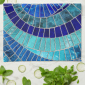 Ocean Wave Spiral mozaïek kunst Theedoek (Gevouwen)